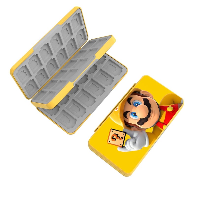 doepeBAE Switch Game Card Case Compatible with Nintendo Switch,Game Card Storage Holder,New Portable Thin Card Protection Case with 48 Game Card Slots and 48 TF Card Slots (P Yellow) - Image 1